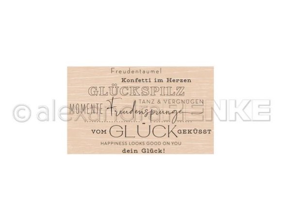 alexandraRENKE Holzstempel Glückspilz Typo-Cloud