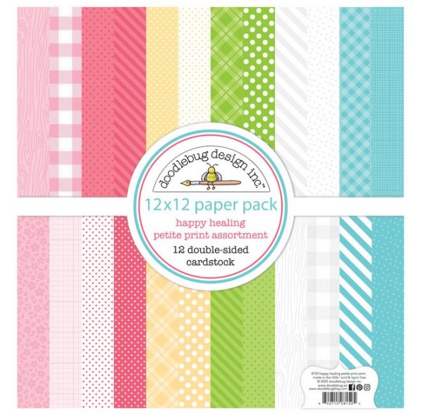 doodlebug Happy Healing 12x12 Inch Petite Prints Assortment Pack