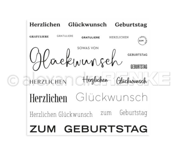 alexandraRENKE Clear Stamps 'Herzlichen Glückwunsch'