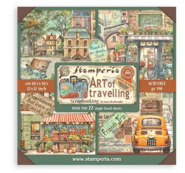 Stamperia Art of Travelling 12x12 Inch Paper Pack Maxi (Single Face)