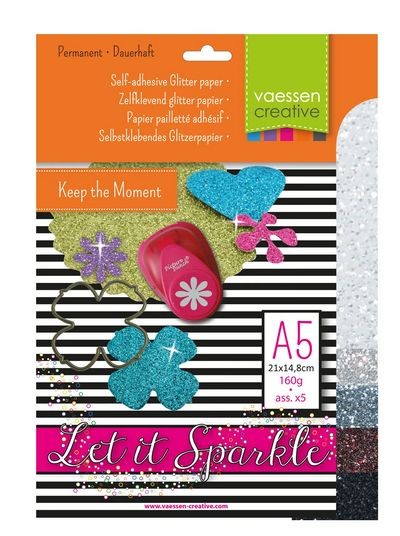 Florence • Selbstklebendes Glitzerpapier 160g A5 5x 1