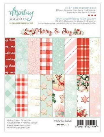 Mintay 6 x 8 Add-On Paper Pad - Merry & Joy MT-MAJ-11