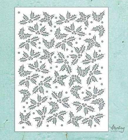 Mintay Kreativa - 6 x 8 Stencil - Holly Leaves MTK-STEN-40