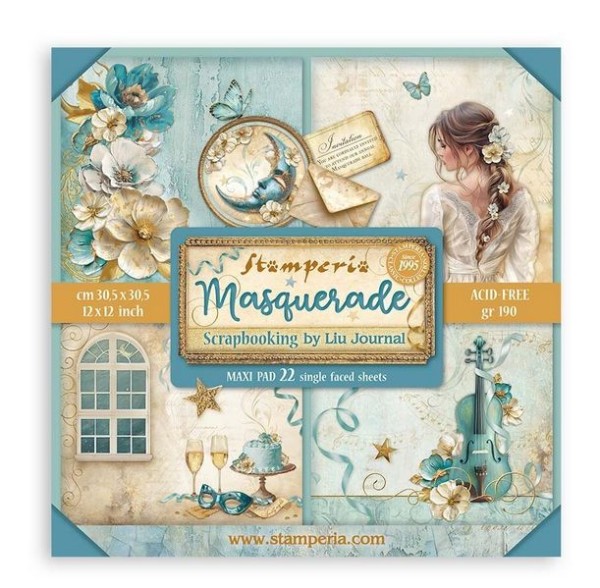 Stamperia Masquerade 12x12 Inch Paper Pack Maxi (Single Face)