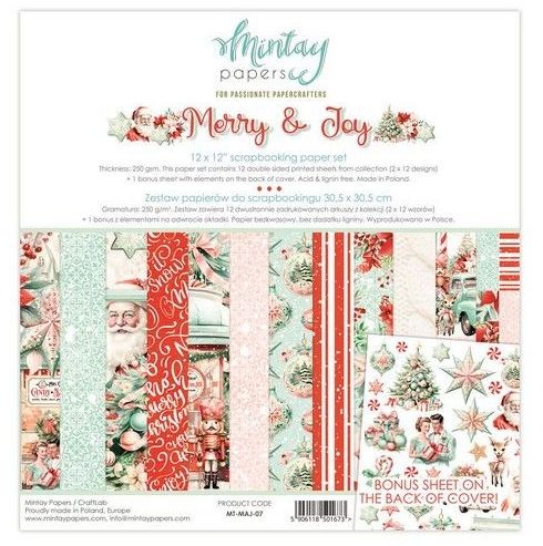 Mintay 12 x 12 Paper Set - Merry & Joy MT-MAJ-07