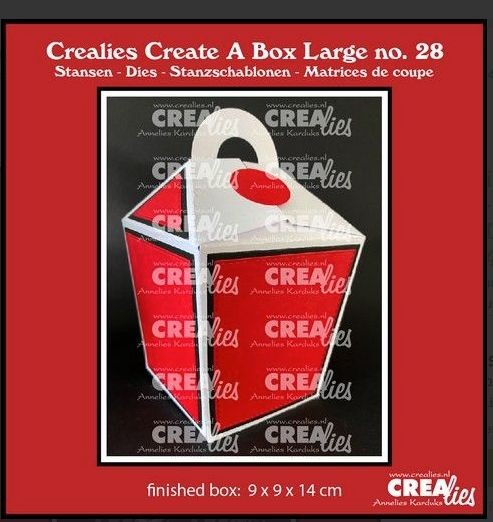 Crealies Create A Box Geschlossene Take-Out-Box mit großem Griff finished box: 9x9x14cm