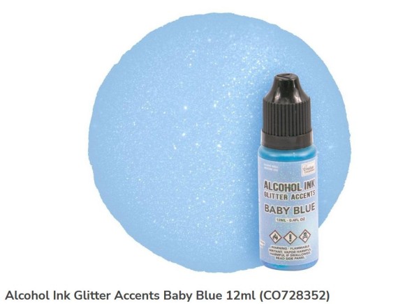 Couture Creations Alkohol inks Glitter Accents Baby Blue