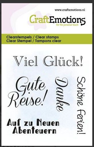 CraftEmotions clearstamps 6x7cm - Text Gute Reise DE