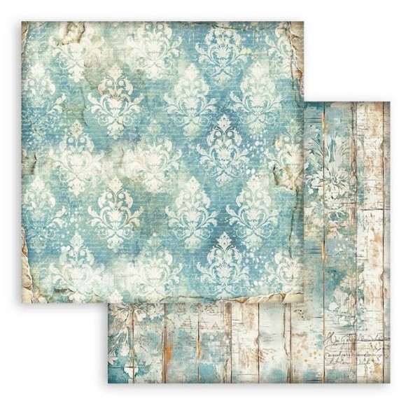 Stamperia Alterego 12x12 Inch Paper Sheet Turquoise Wallpaper 1 Bogen