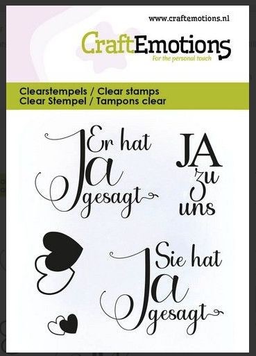 CraftEmotions clearstamps 6x7cm - Er hat Ja gesagt- Text DE KreativDsein Design - Billes