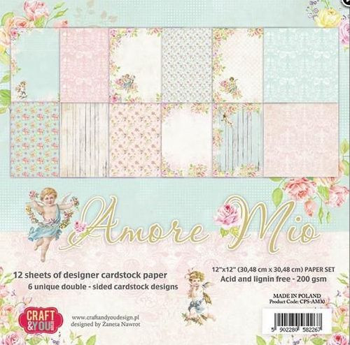 Craftandyou Design Amore Mio Paper Pad 12 Blatt 12x12 Tanjas Scrapbook Ecke