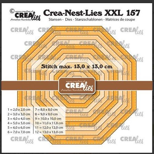 Crealies Crea-Nest-Lies XXL Achteckstich max.13x13cm