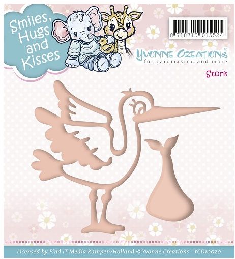 Yvonne Creations Stanzschablonen Smiles Hugs And Kisses Stork Storch Klapperstorch Tanjas Scrapbook Ecke