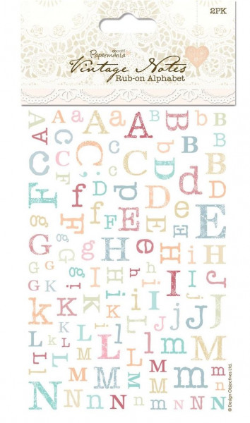 Papermania Vintage Notes Rub-Ons Alphabet PMA 822101